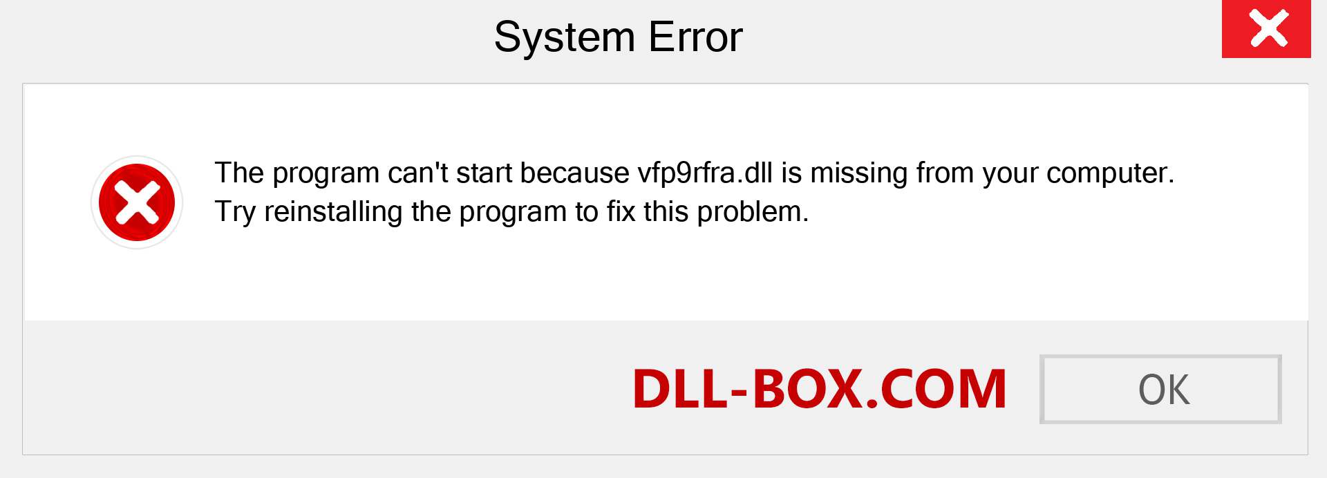  vfp9rfra.dll file is missing?. Download for Windows 7, 8, 10 - Fix  vfp9rfra dll Missing Error on Windows, photos, images